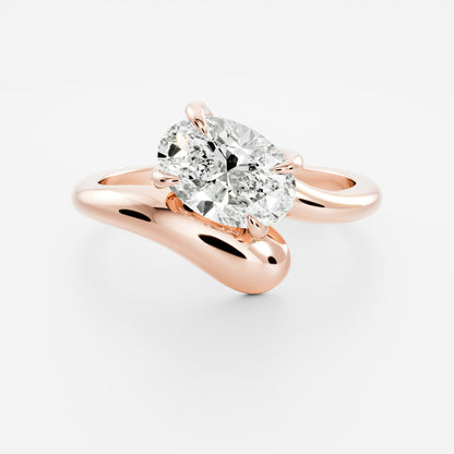 Oval Three Stone Lab Grown Diamond Engagement Ring