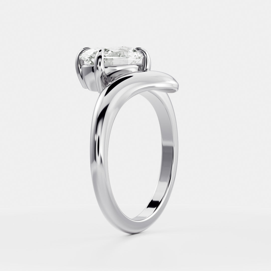 Oval Three Stone Lab Grown Diamond Engagement Ring