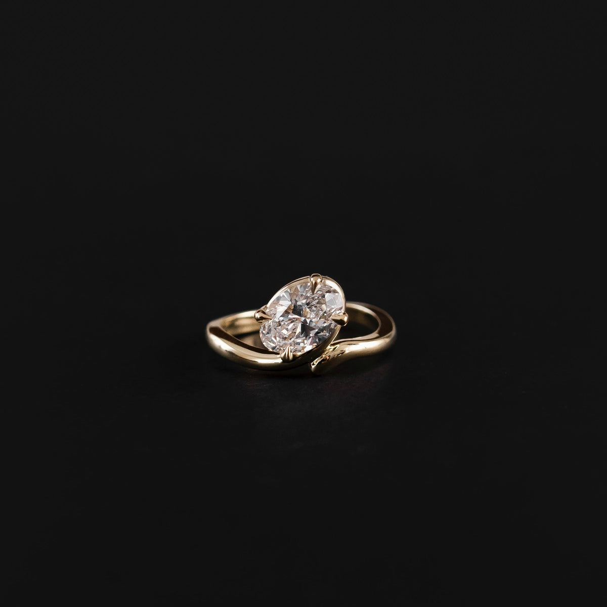 Oval Three Stone Lab Grown Diamond Engagement Ring