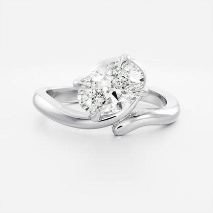 Oval Three Stone Lab Grown Diamond Engagement Ring