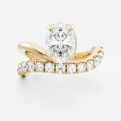 Oval Three Stone Lab Grown Diamond Engagement Ring
