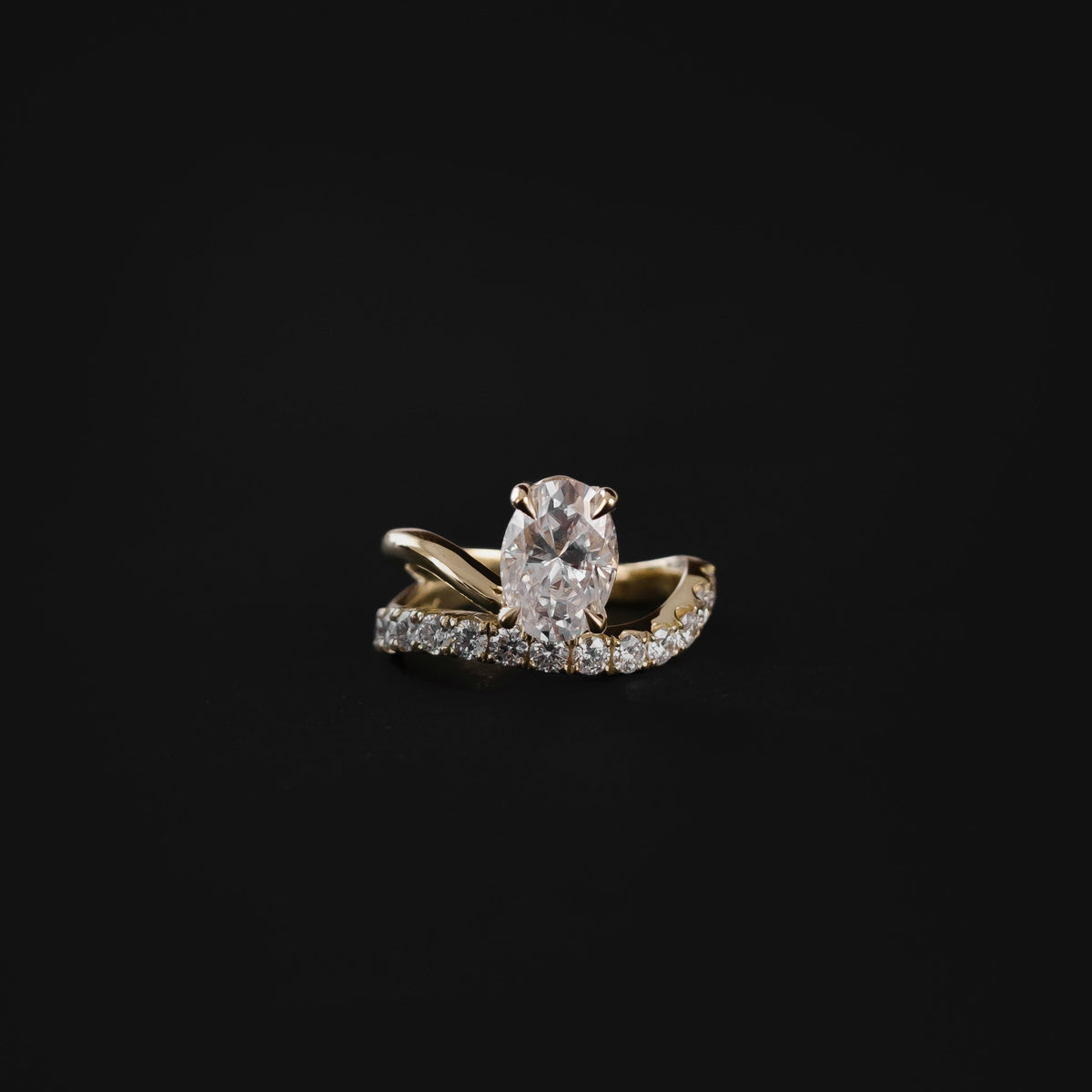 Oval Three Stone Lab Grown Diamond Engagement Ring