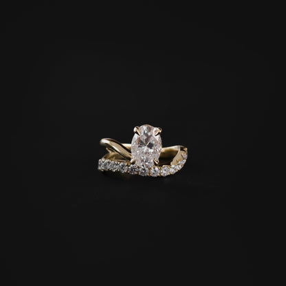 Oval Three Stone Lab Grown Diamond Engagement Ring
