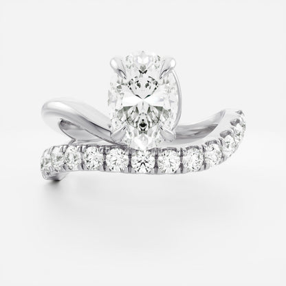 Oval Three Stone Lab Grown Diamond Engagement Ring