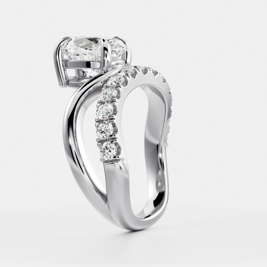 Oval Three Stone Lab Grown Diamond Engagement Ring