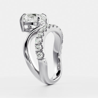 Oval Three Stone Lab Grown Diamond Engagement Ring
