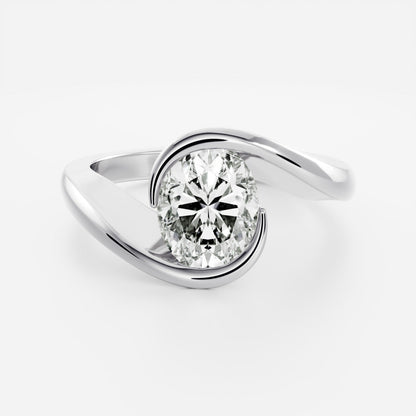 Oval Three Stone Lab Grown Diamond Engagement Ring