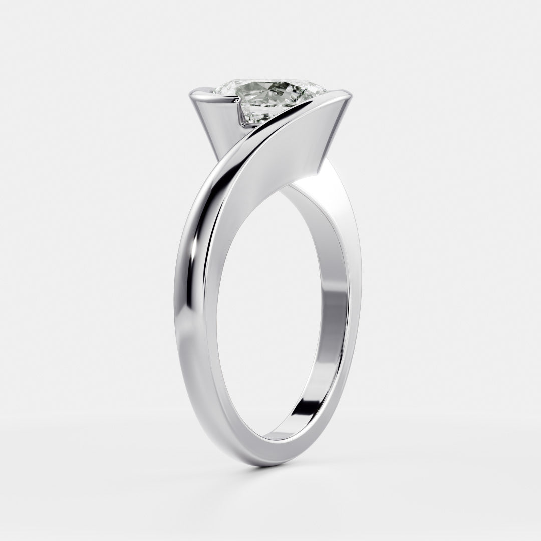 Oval Three Stone Lab Grown Diamond Engagement Ring