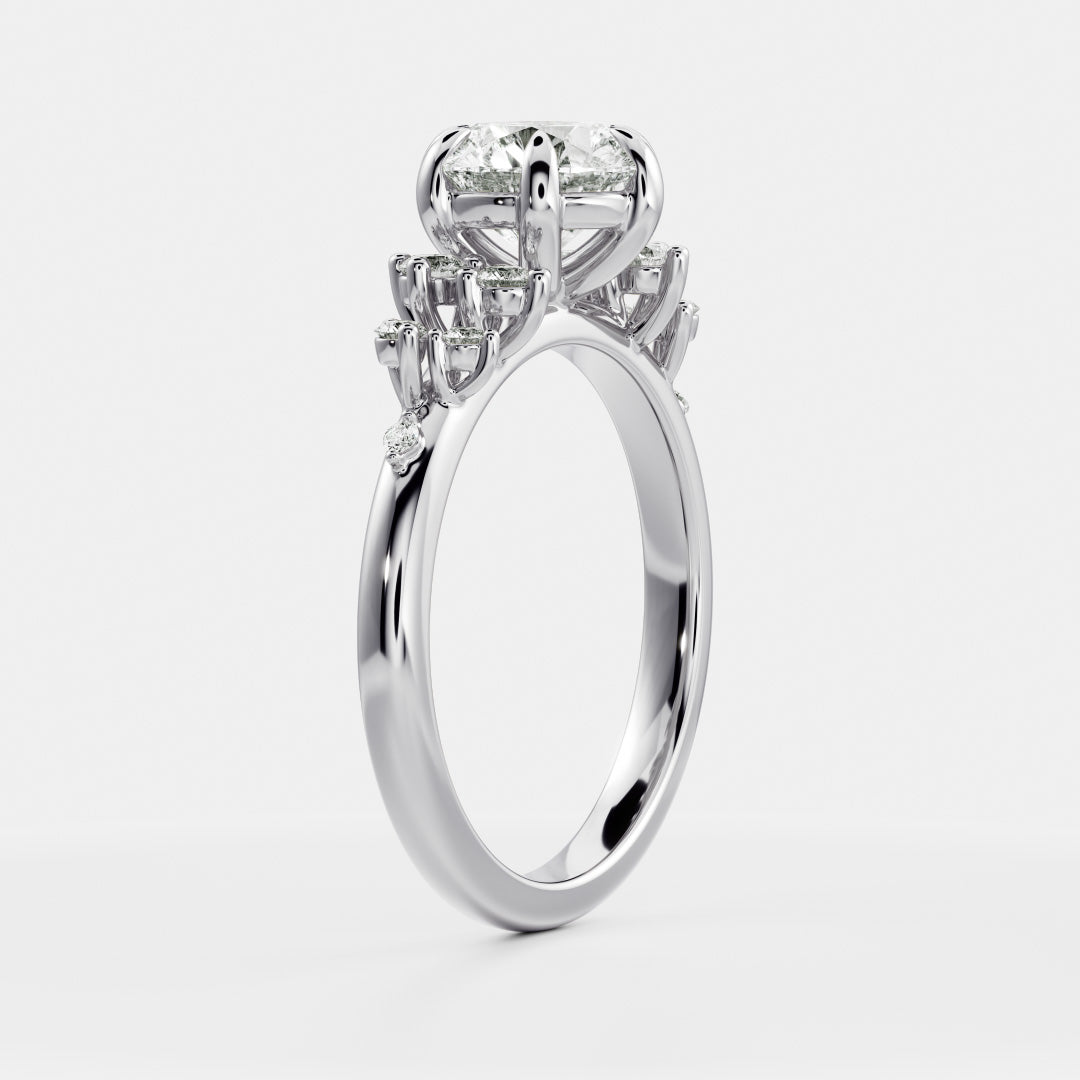 Oval Three Stone Lab Grown Diamond Engagement Ring