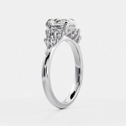 Oval Three Stone Lab Grown Diamond Engagement Ring