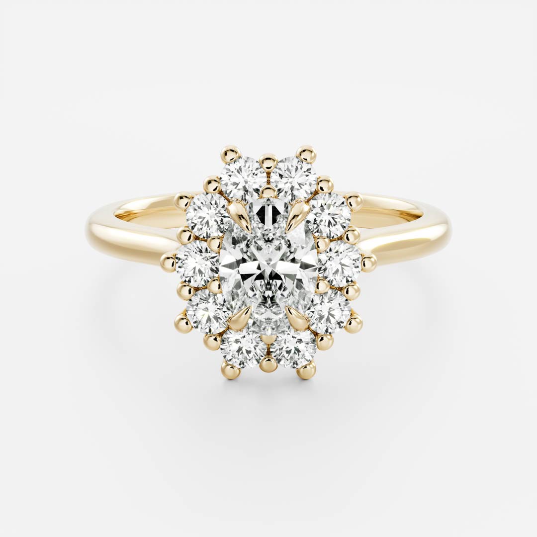 Oval Three Stone Lab Grown Diamond Engagement Ring