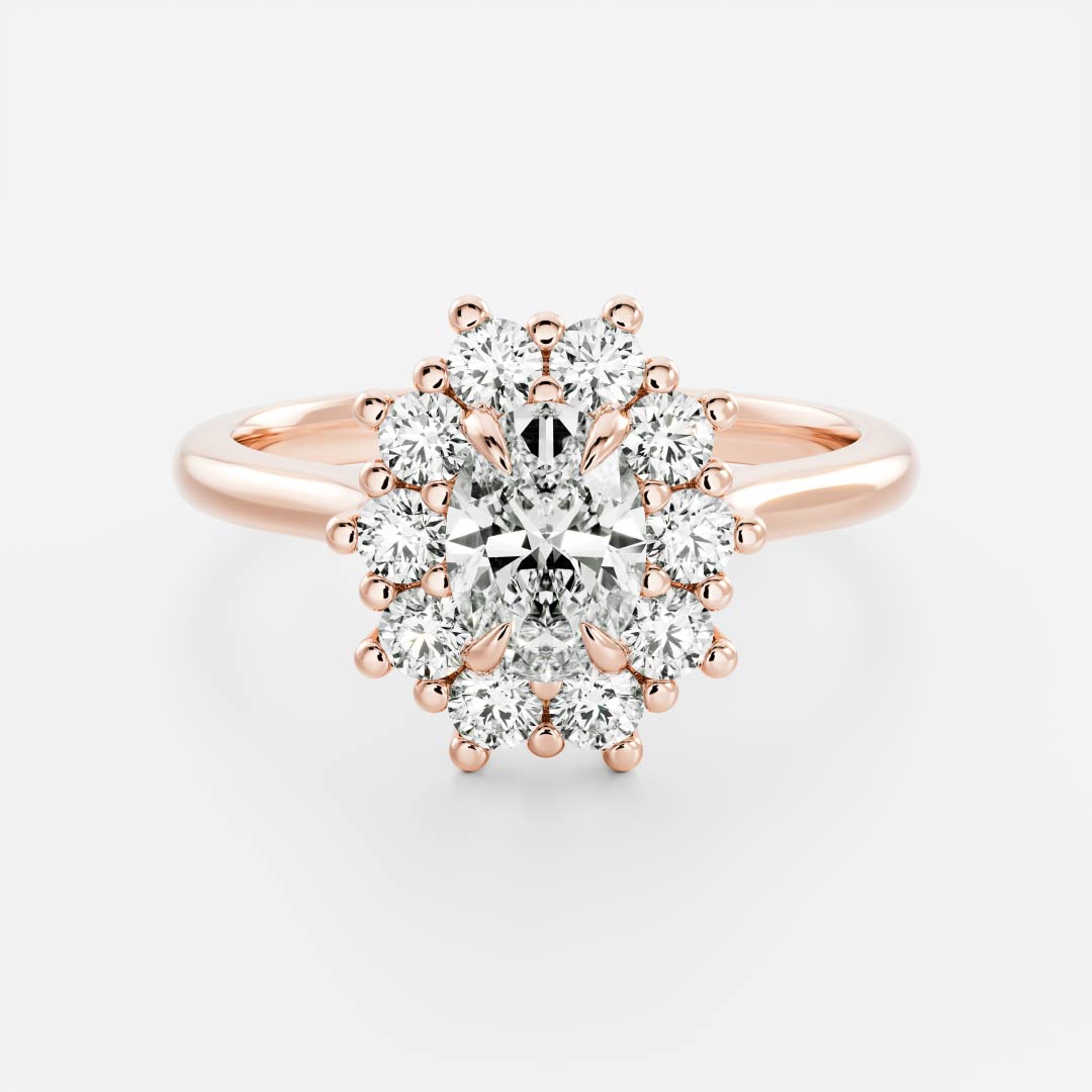 Oval Three Stone Lab Grown Diamond Engagement Ring