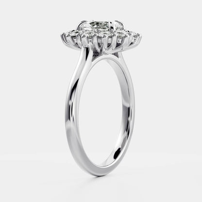 Oval Three Stone Lab Grown Diamond Engagement Ring