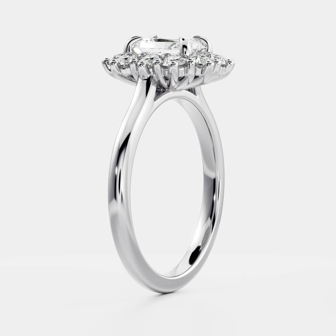 Oval Three Stone Lab Grown Diamond Engagement Ring