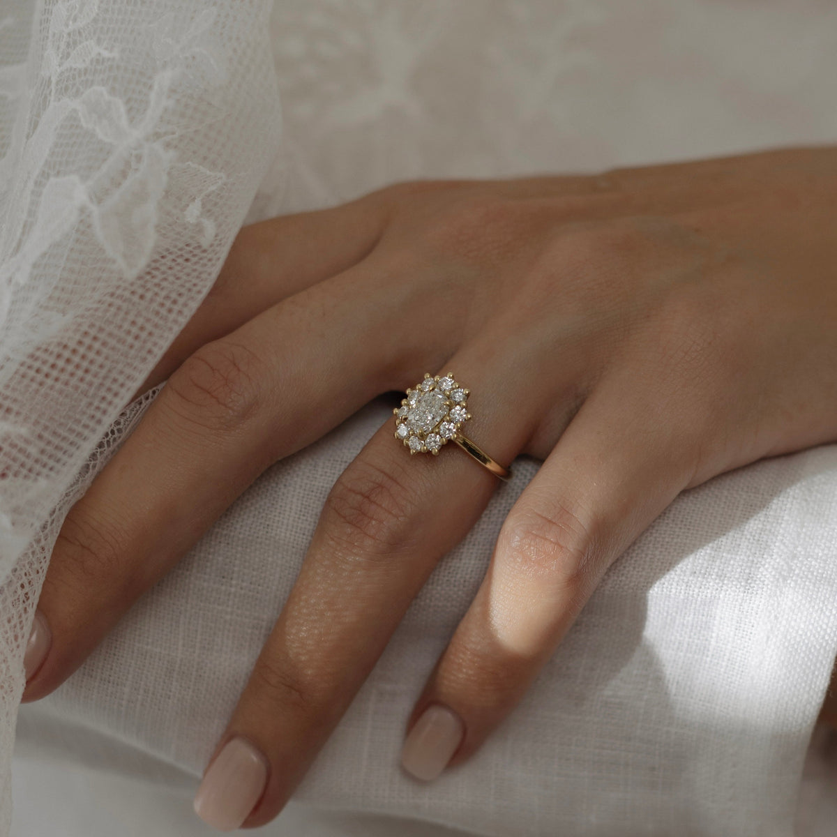 Oval Three Stone Lab Grown Diamond Engagement Ring