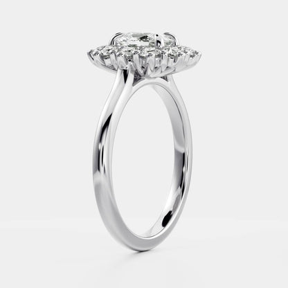 Oval Three Stone Lab Grown Diamond Engagement Ring
