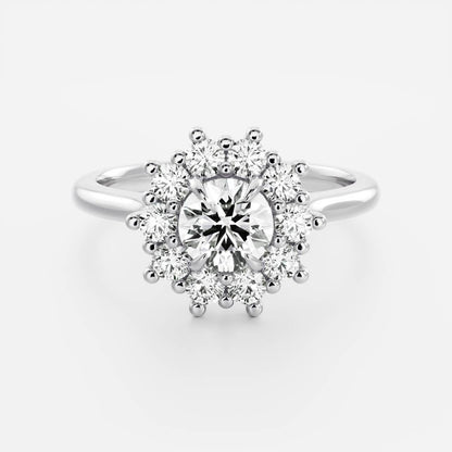 Oval Three Stone Lab Grown Diamond Engagement Ring