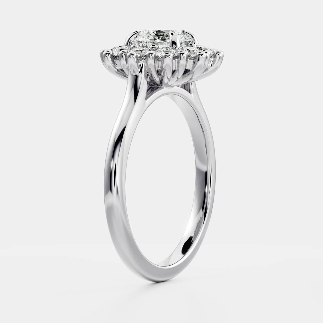 Oval Three Stone Lab Grown Diamond Engagement Ring