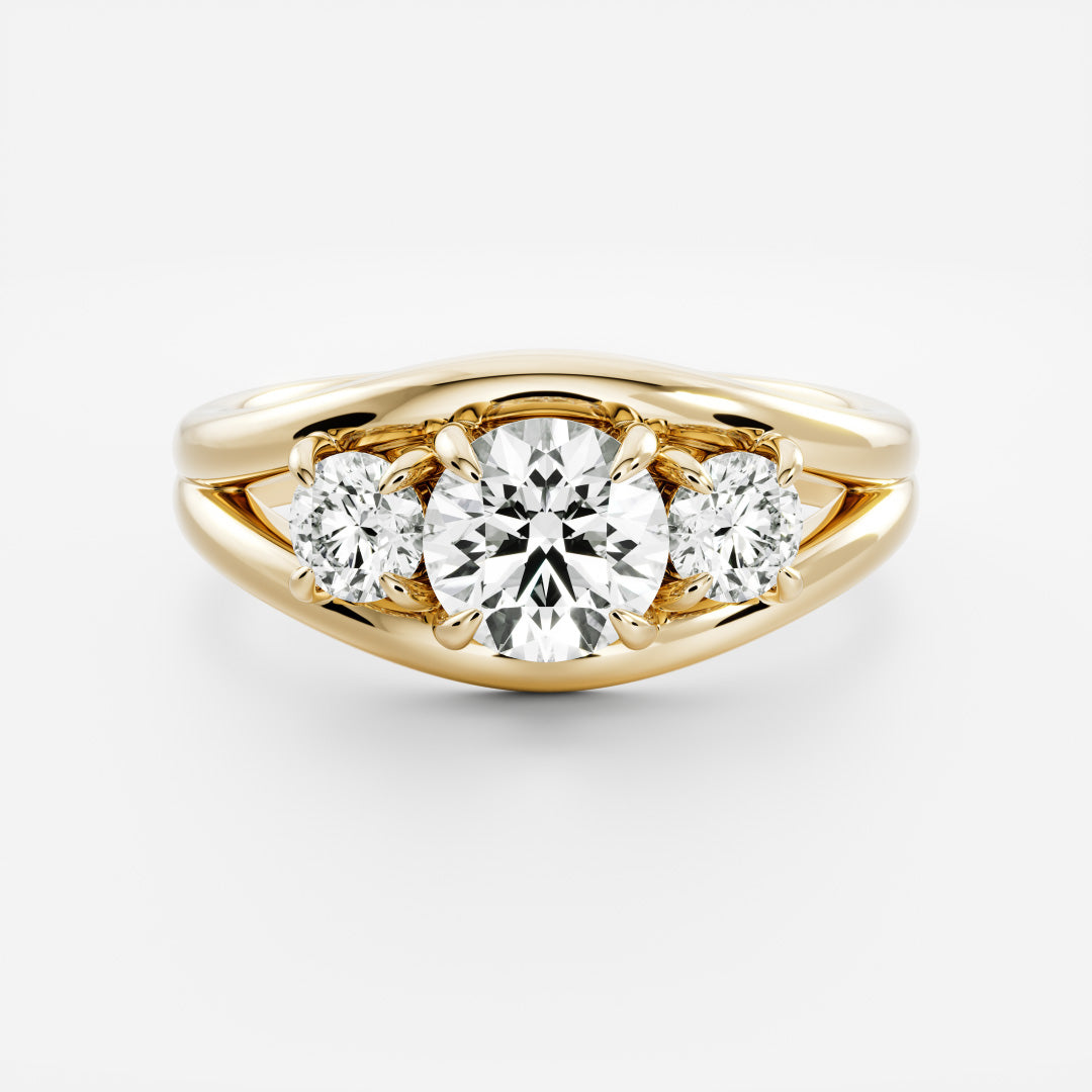 Oval Three Stone Lab Grown Diamond Engagement Ring