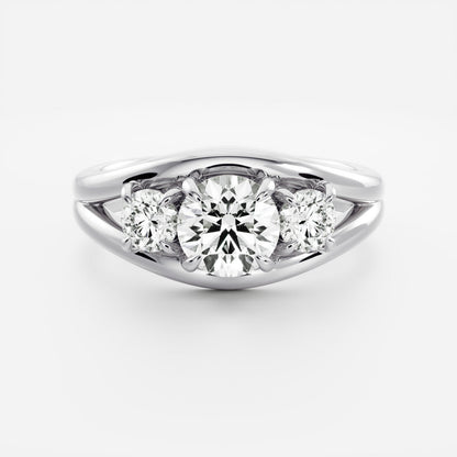Oval Three Stone Lab Grown Diamond Engagement Ring