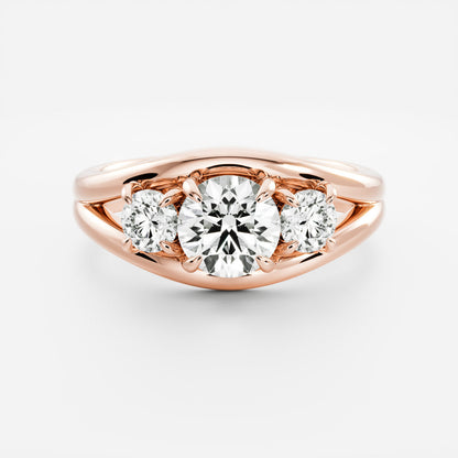 Oval Three Stone Lab Grown Diamond Engagement Ring