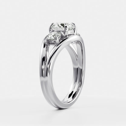 Oval Three Stone Lab Grown Diamond Engagement Ring