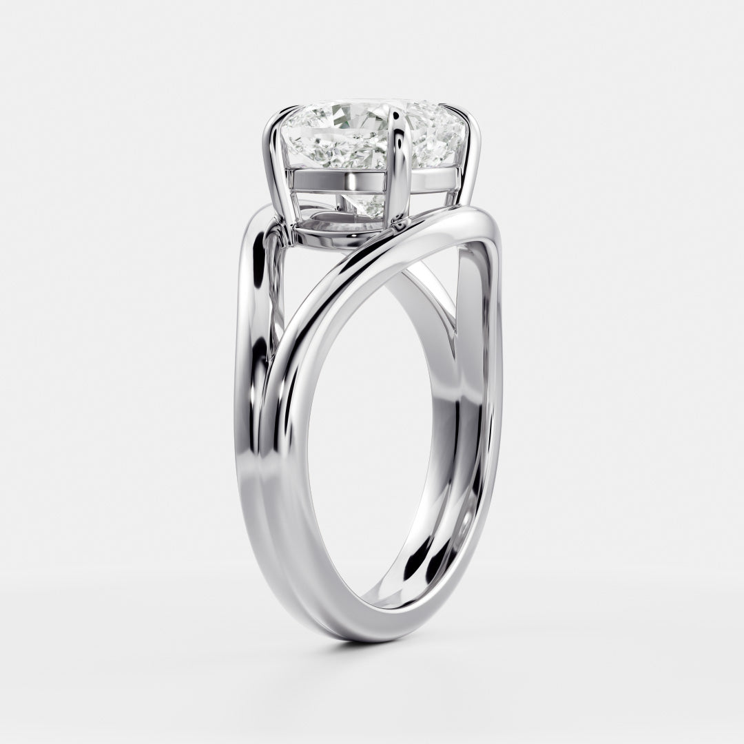 Oval Three Stone Lab Grown Diamond Engagement Ring