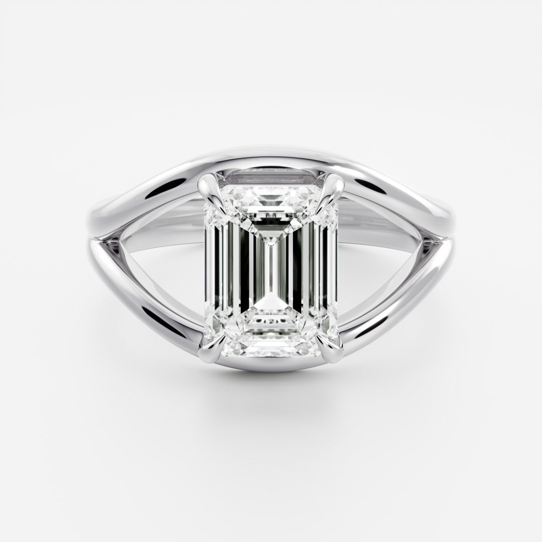 Oval Three Stone Lab Grown Diamond Engagement Ring