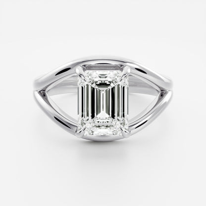 Oval Three Stone Lab Grown Diamond Engagement Ring