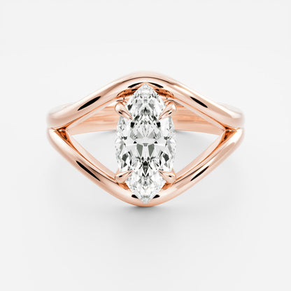 Oval Three Stone Lab Grown Diamond Engagement Ring