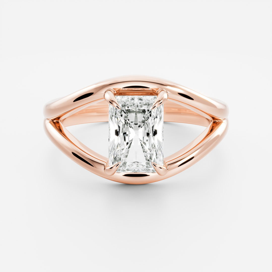Oval Three Stone Lab Grown Diamond Engagement Ring