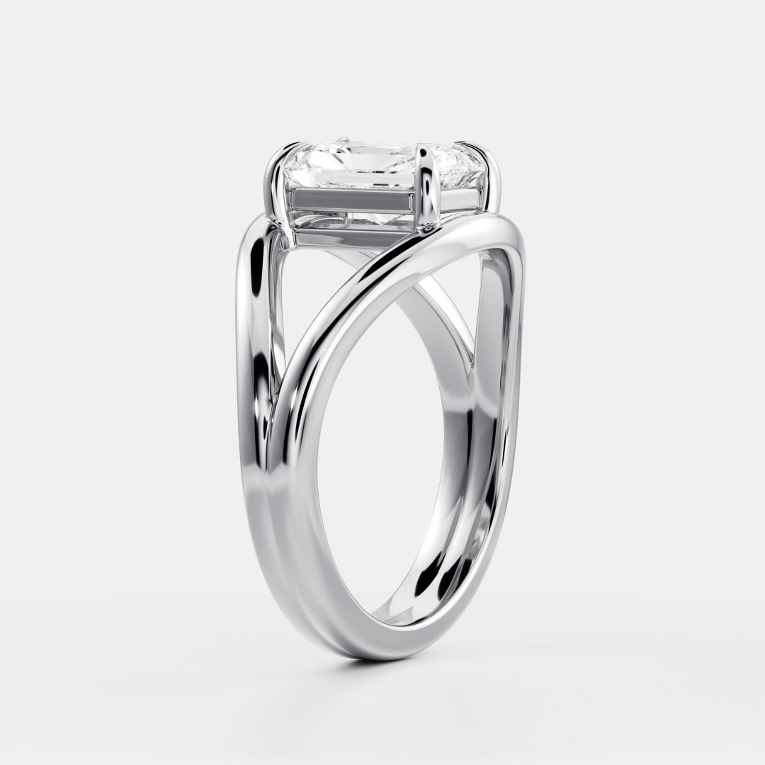 Oval Three Stone Lab Grown Diamond Engagement Ring