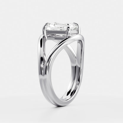 Oval Three Stone Lab Grown Diamond Engagement Ring