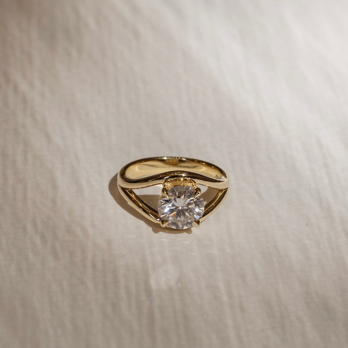 Oval Three Stone Lab Grown Diamond Engagement Ring