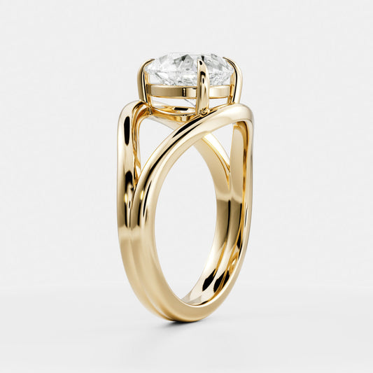 Oval Three Stone Lab Grown Diamond Engagement Ring