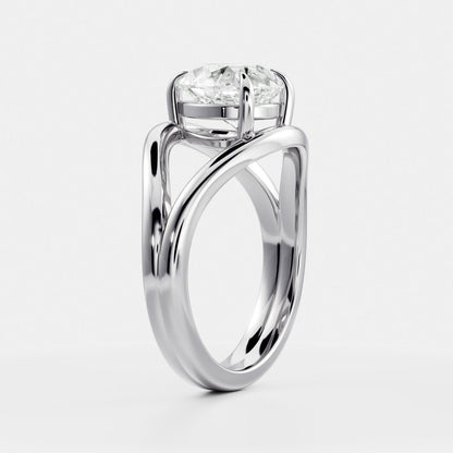 Oval Three Stone Lab Grown Diamond Engagement Ring