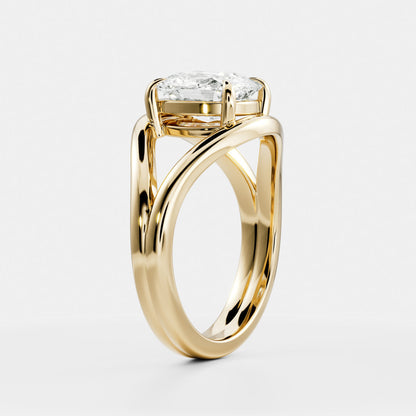 Oval Three Stone Lab Grown Diamond Engagement Ring