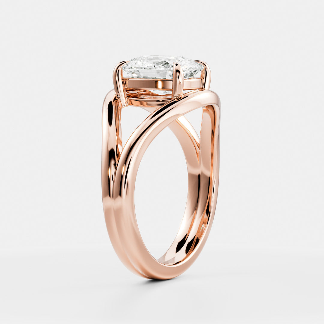 Oval Three Stone Lab Grown Diamond Engagement Ring