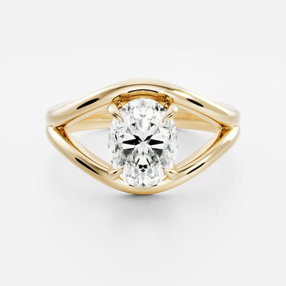 Oval Three Stone Lab Grown Diamond Engagement Ring