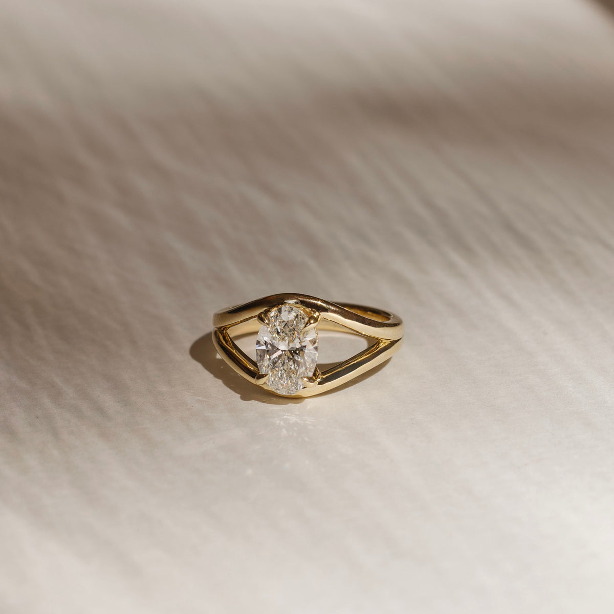 Oval Three Stone Lab Grown Diamond Engagement Ring