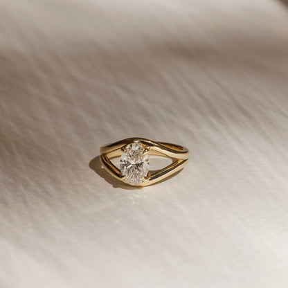 Oval Three Stone Lab Grown Diamond Engagement Ring