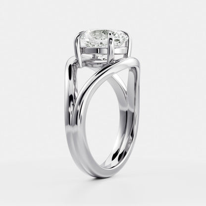 Oval Three Stone Lab Grown Diamond Engagement Ring