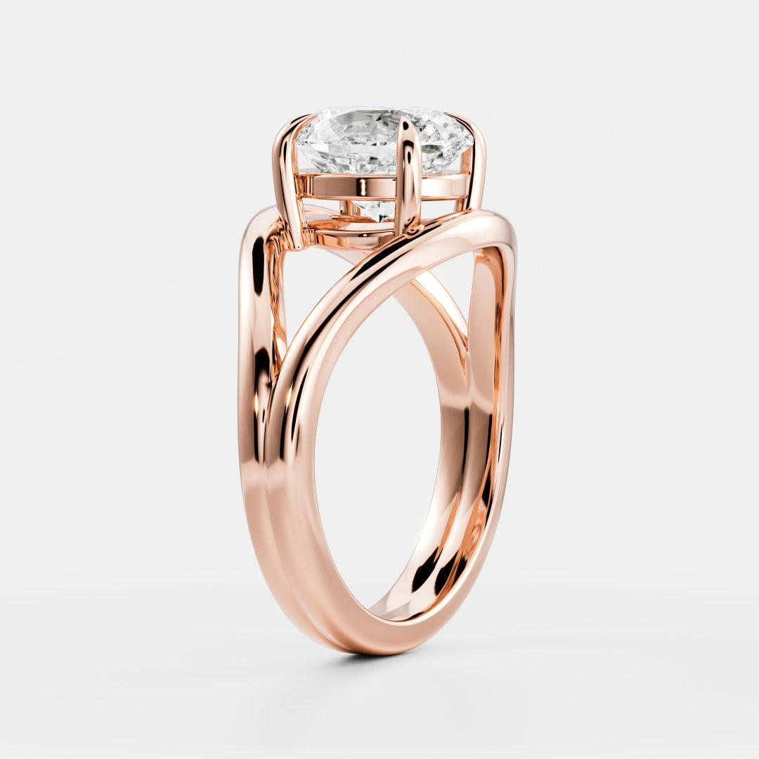 Oval Three Stone Lab Grown Diamond Engagement Ring