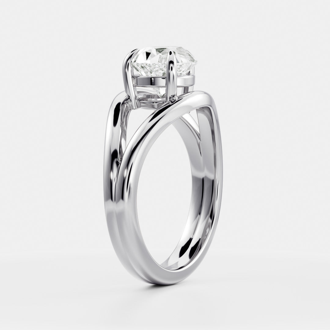 Oval Three Stone Lab Grown Diamond Engagement Ring