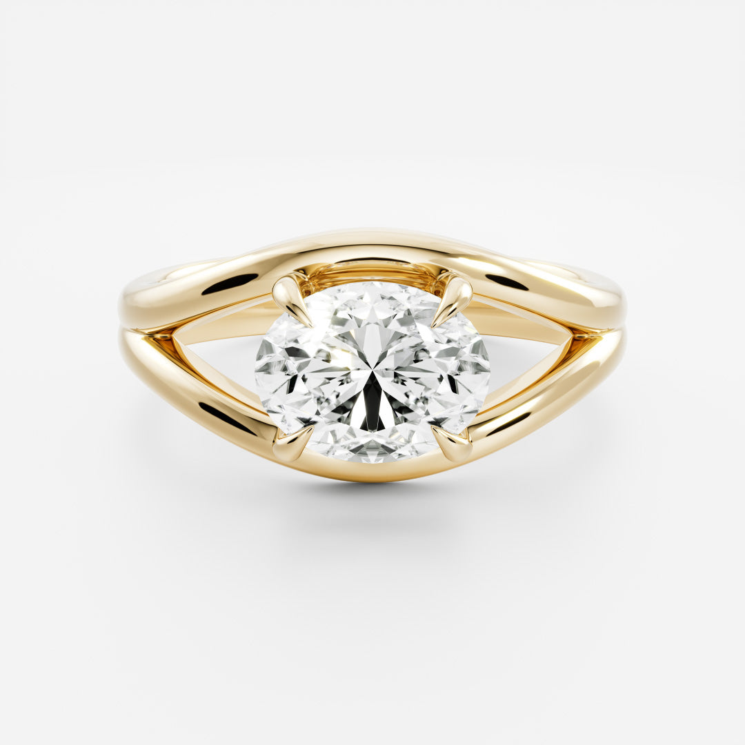 Oval Three Stone Lab Grown Diamond Engagement Ring