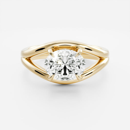 Oval Three Stone Lab Grown Diamond Engagement Ring