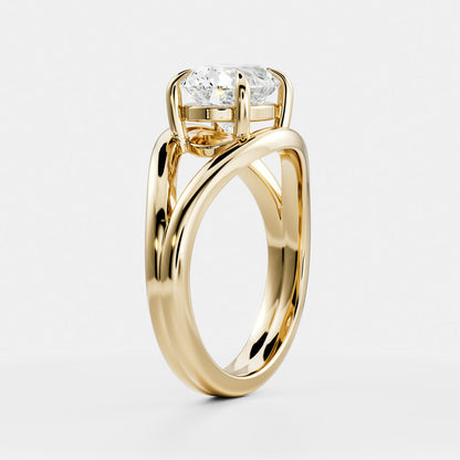 Oval Three Stone Lab Grown Diamond Engagement Ring