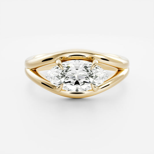 Oval Three Stone Lab Grown Diamond Engagement Ring