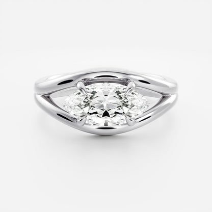 Oval Three Stone Lab Grown Diamond Engagement Ring