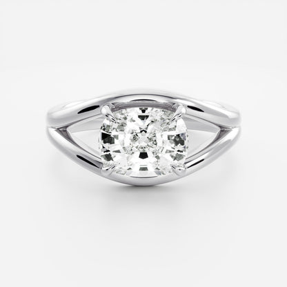 Oval Three Stone Lab Grown Diamond Engagement Ring
